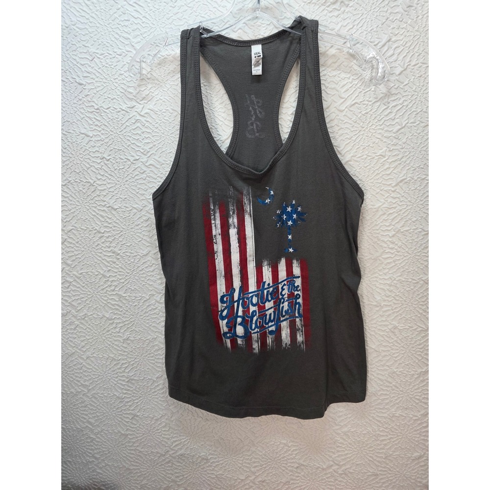 Hootie and the Blowfish Tank Top Womens L Gray Good South Carolina Flag Band Tee